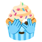faccina che sbircia tra le dita + cupcake