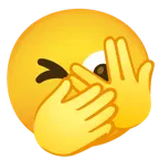 faccina che sbircia tra le dita + faccina con occhi aperti e mano sulla bocca