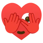 faccina che sbircia tra le dita + cuori