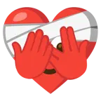 faccina che sbircia tra le dita + cuore guarito