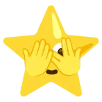 faccina che sbircia tra le dita + stella