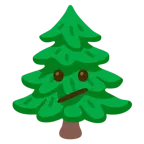 faccina perplessa + albero sempreverde