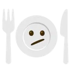 faccina perplessa + piatto e posate