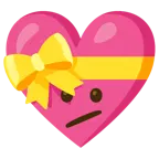 faccina perplessa + cuore con fiocco