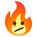 faccina perplessa + fuoco
