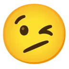 faccina perplessa + faccina che fa l’occhiolino