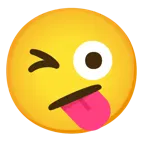 faccina perplessa + faccina che fa l’occhiolino e mostra la lingua