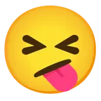 faccina perplessa + faccina che strizza gli occhi e mostra la lingua