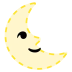 faccina tratteggiata + faccina ultimo quarto di luna
