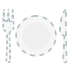 faccina tratteggiata + piatto e posate