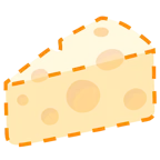 faccina tratteggiata + fetta di formaggio