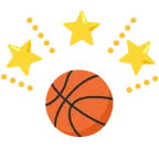 stella che brilla + palla da pallacanestro