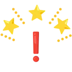 stella che brilla + punto esclamativo rosso