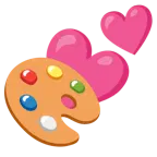 due cuori + tavolozza