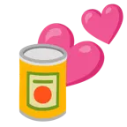 due cuori + cibo in scatola
