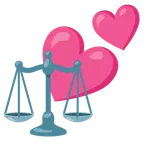 due cuori + bilancia a doppio piatto