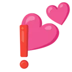 due cuori + punto esclamativo rosso