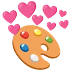 cuore con freccia + tavolozza