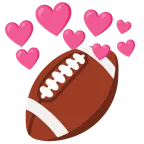 cuore con freccia + football americano