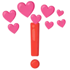 cuore con freccia + punto esclamativo rosso
