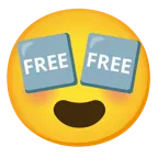 smiling face with heart-eyes + FREE button