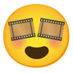 smiling face with heart-eyes + film frames