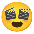 smiling face with heart-eyes + clapper board