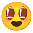 smiling face with heart-eyes + american football