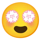 smiling face with heart-eyes + white flower