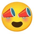 smiling face with heart-eyes + megaphone