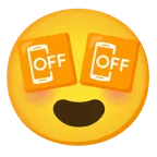 smiling face with heart-eyes + mobile phone off
