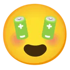 smiling face with heart-eyes + battery
