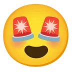 smiling face with heart-eyes + police car light