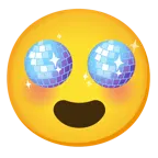 smiling face with heart-eyes + mirror ball