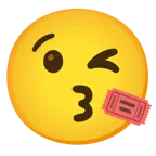 face blowing a kiss + admission tickets