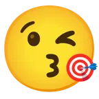 face blowing a kiss + bullseye