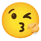 face blowing a kiss + fortune cookie