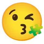 face blowing a kiss + puzzle piece