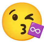 face blowing a kiss + infinity