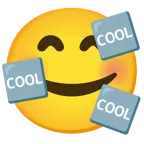 smiling face with hearts + COOL button
