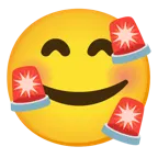 smiling face with hearts + police car light