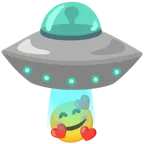 smiling face with hearts + flying saucer