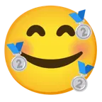 smiling face with hearts + 2nd place medal