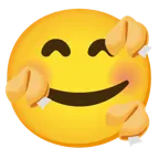 smiling face with hearts + fortune cookie