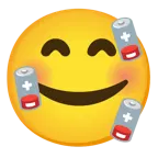smiling face with hearts + low battery
