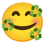 smiling face with hearts + recycling symbol
