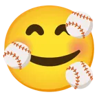 smiling face with hearts + baseball