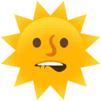 bocca che morde il labbro + faccina sole