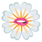bocca che morde il labbro + fiore