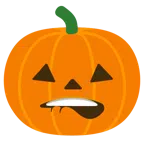 bocca che morde il labbro + zucca di Halloween